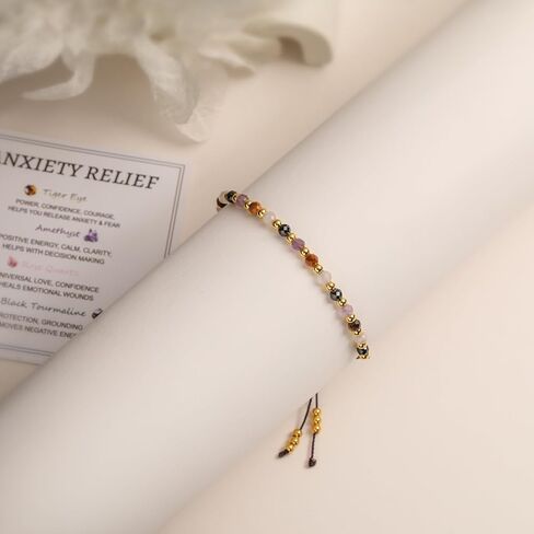Anxiety Relief Items Bracelet for Women, Depression Stress Relief Anti Anxiety Gifts Spiritual Jewelry Natural Healing Crystals for Calm & Balance in Kuwait