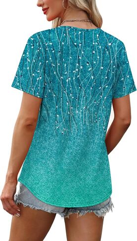 OFEEFAN Women's Clothing Trendy Short Sleeve Summer Tops Dressy Casual Crewneck T Shirts Plus Size Spring Clothes Loose Fit in Saudi Arabia
