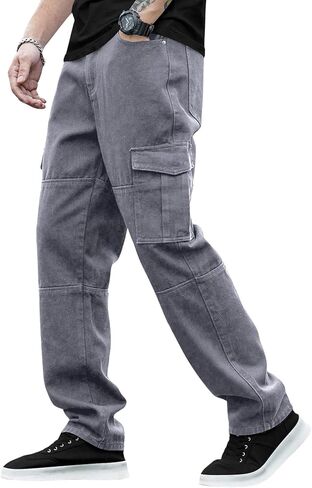 Verdusa Men's Casual Denim Cargo Pants Jeans with Cargo Pockets in Kuwait