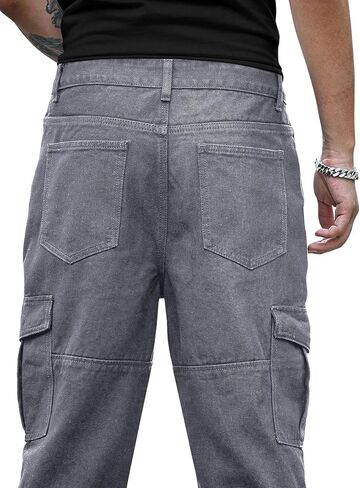 Verdusa Men's Casual Denim Cargo Pants Jeans with Cargo Pockets in Kuwait