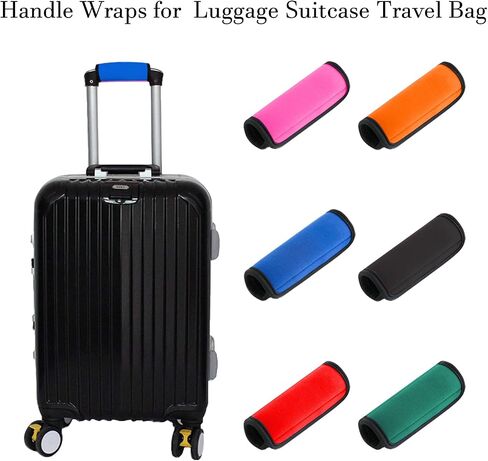 2 Pack Luggage Handle Wraps for Suitcase, Bright Color Comfort Soft Handle Covers (Black) in Kuwait