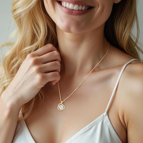 Moissanite Necklace for Women, 1ct 2ct 3ct, GRA Certified Rose Gold, Gold & Sterling Silver Swirling Moissanite Pendant Jewelry Gift for Her – Wife, Anniversary, Wedding, Valentine's Day, Birthday in Saudi Arabia