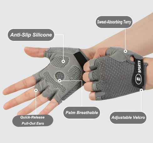 Kids Cycling-Half-Gloves with Non-Slip - Adjustable-Mesh-Breathable Gel-Biking-Gloves for Boys Girls in Kuwait
