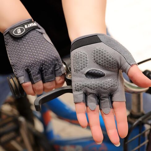 Kids Cycling-Half-Gloves with Non-Slip - Adjustable-Mesh-Breathable Gel-Biking-Gloves for Boys Girls in Kuwait