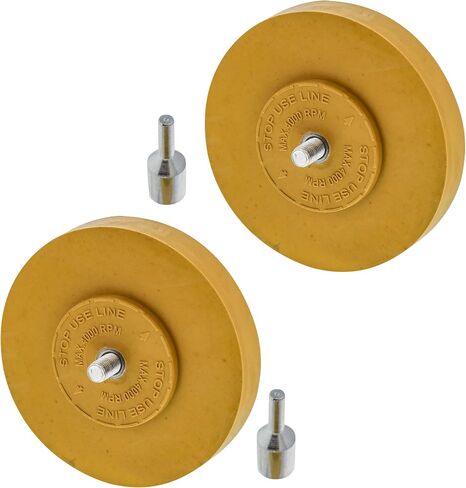 TCP Global Rubber Eraser Wheel مع محول الحفر (Pack of 4) Remover Remover Wheel - أداة إزالة الملصقات - إزالة pinstripe - أداة إزالة الشعار - تزيل المواد اللاصقة على السيارة والسيارات والقوارب و RV & Signs in Kuwait