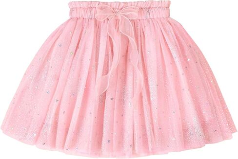 LYSMuch 3T-10Y Toddler Girls Tutu Skirt Stars Sequins Girl Short Skirts Princess Birthday Party Sparkle Bow Tulle Dress in Saudi Arabia