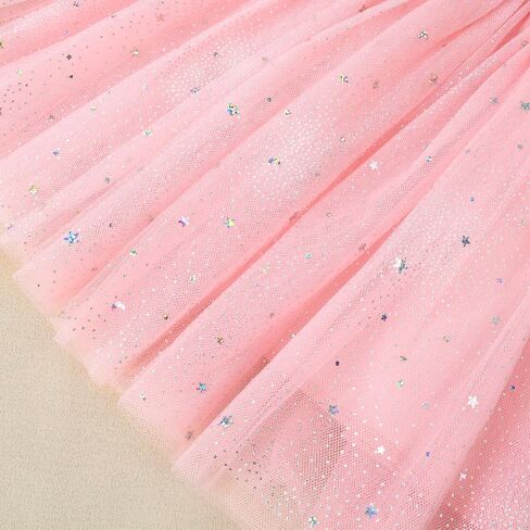 LYSMuch 3T-10Y Toddler Girls Tutu Skirt Stars Sequins Girl Short Skirts Princess Birthday Party Sparkle Bow Tulle Dress in Saudi Arabia