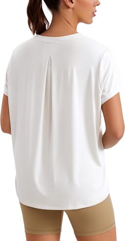 CRZ Yoga Short Sleeve Yoga Tops for Women Soft Lose Dressy Dismaly Flowy Crew Neck Stirt T-Shirt T-Shirt in Saudi Arabia