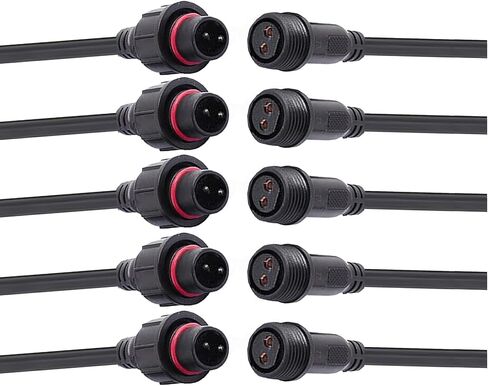 Waterproof Connector 2 Wire,16AWG 2Pin Male Female Plug LED Connector with IP65,20CM Extension Cable for Car,LED Strip Lights (5Pairs) in Saudi Arabia