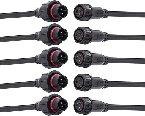 Waterproof Connector 2 Wire,16AWG 2Pin Male Female Plug LED Connector with IP65,20CM Extension Cable for Car,LED Strip Lights (5Pairs) in Saudi Arabia
