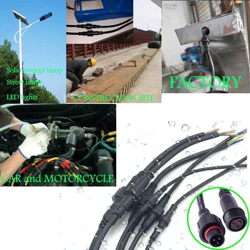 Waterproof Connector 2 Wire,16AWG 2Pin Male Female Plug LED Connector with IP65,20CM Extension Cable for Car,LED Strip Lights (5Pairs) in Saudi Arabia