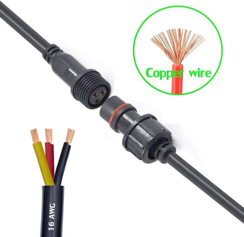 Waterproof Connector 2 Wire,16AWG 2Pin Male Female Plug LED Connector with IP65,20CM Extension Cable for Car,LED Strip Lights (5Pairs) in Saudi Arabia