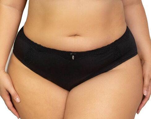 Curvy Couture Women's Plus Size Cotton Luxe & Lace Hipster in Saudi Arabia