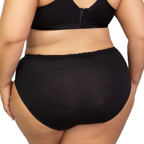 Curvy Couture Women's Plus Size Cotton Luxe & Lace Hipster in Saudi Arabia