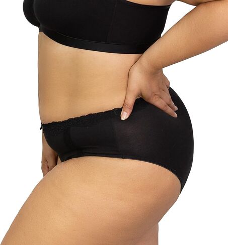 Curvy Couture Women's Plus Size Cotton Luxe & Lace Hipster in Saudi Arabia