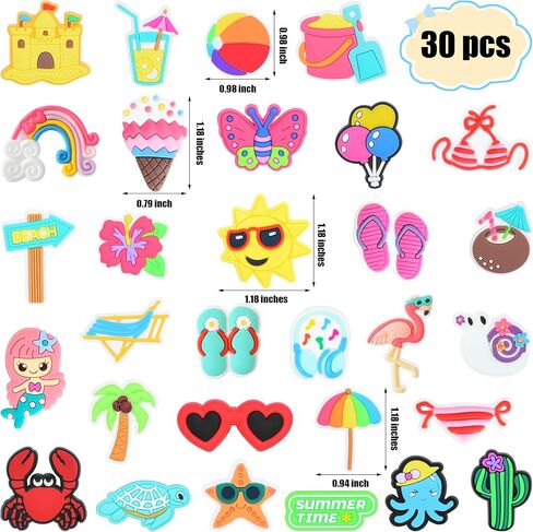 30Pack سحر متوافق مع إكسسوارات Bogg Bag ، و Southern Beach Tote Decorations ، وضروريات العطلات الصيفية in Kuwait
