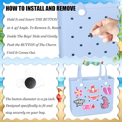 30Pack سحر متوافق مع إكسسوارات Bogg Bag ، و Southern Beach Tote Decorations ، وضروريات العطلات الصيفية in Kuwait