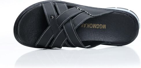 MGGMOKAY Men's Slide Sandal Mens Leather Sandals Comfortable Lightweight Summer Casual Beach Slides for Men in Saudi Arabia