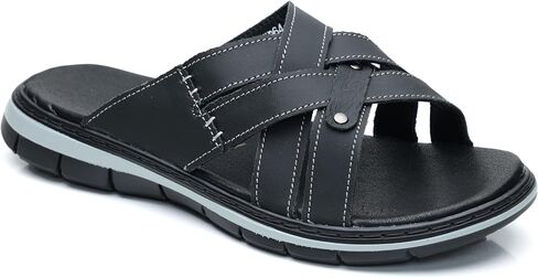 MGGMOKAY Men's Slide Sandal Mens Leather Sandals Comfortable Lightweight Summer Casual Beach Slides for Men in Saudi Arabia
