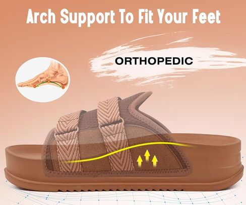 KuaiLu Mens Orthotic Sandals Comfortable Arch Support Fabric Sandal Slippers Shoes Man Casual Summer Cushion Slides Slip On Indoor Outdoor - Ultra-soft Comfort Fit Footbed in Saudi Arabia