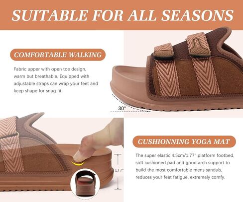 KuaiLu Mens Orthotic Sandals Comfortable Arch Support Fabric Sandal Slippers Shoes Man Casual Summer Cushion Slides Slip On Indoor Outdoor - Ultra-soft Comfort Fit Footbed in Saudi Arabia