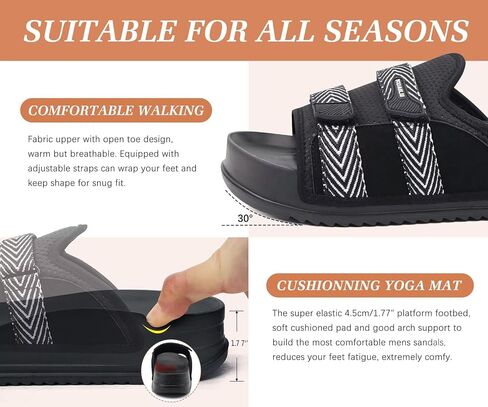 Kuailu Mens Songuls Mens Mens Mostral Arch Support Fabric Sandal Slippers Shoes Man Man Summer Cushion Slides in ourdoor Outdoor - in Saudi Arabia