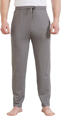 Netdraw Men's Ultra Soft Bamboo Viscose Pajama Pant Lightweight Cotton Sleep Lounge Jersey مع جيوب in Kuwait