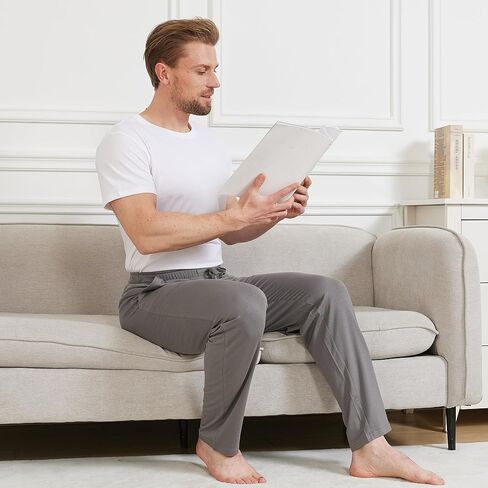 Netdraw Men's Ultra Soft Bamboo Viscose Pajama Pant Lightweight Cotton Sleep Lounge Jersey مع جيوب in Kuwait