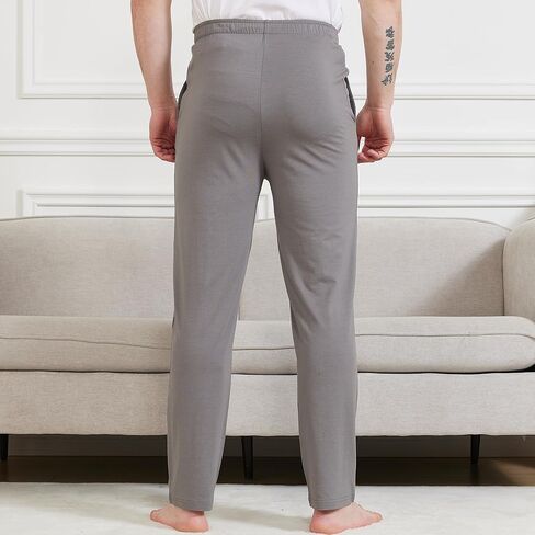 Netdraw Men's Ultra Soft Bamboo Viscose Pajama Pant Lightweight Cotton Sleep Lounge Jersey مع جيوب in Kuwait