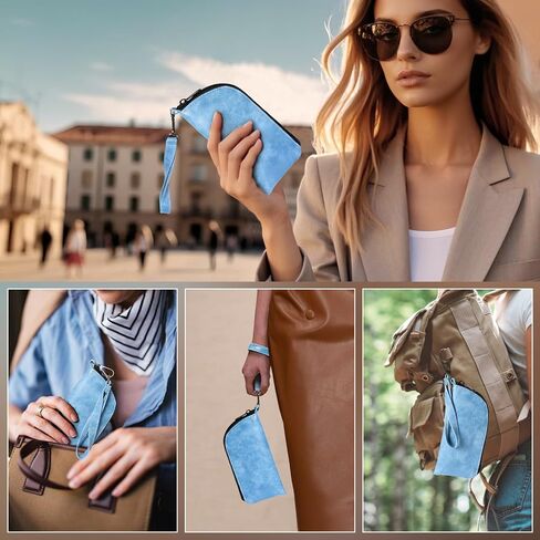 علبة نظارات Eyeglass المزدوجة ، ناعم بولي ناعم ثنائي السفر ، حقيبة حقيبة منظمات نظارة شمسية مع سوستة للرجال نساء in Kuwait