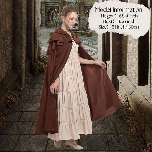 Renaissance Hooded Cloak for Women Men,Adult Medieval Cloak,Vintage Viking Cloak,Halloween Renaissance Costume in Kuwait