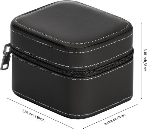 Single Watch Box, Small Watch Travel Cases for Men Women, Portable Zipper Wristwatches Storage Holder Boxes with Removable Pillow (Black) in Kuwait