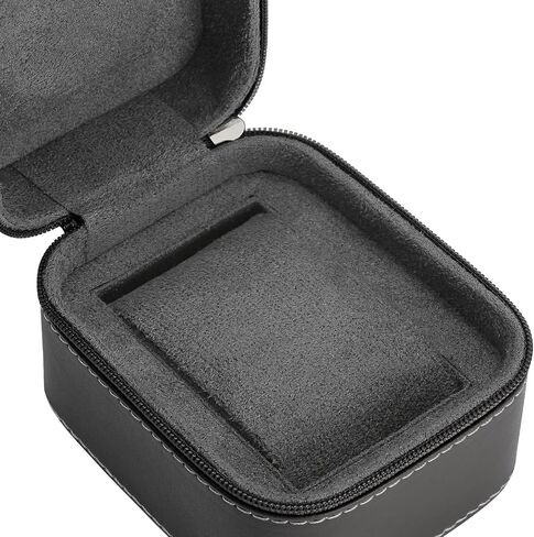 Single Watch Box, Small Watch Travel Cases for Men Women, Portable Zipper Wristwatches Storage Holder Boxes with Removable Pillow (Black) in Kuwait