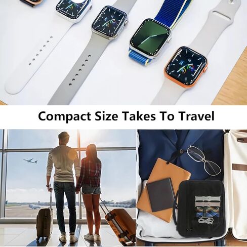 48 Slots Watch Bands Storage Bag, Watch Band Carrying Case Fit for Most Sizes of Watch Straps, Watch Band Holder Organizer,Bag Only (Black) in Kuwait