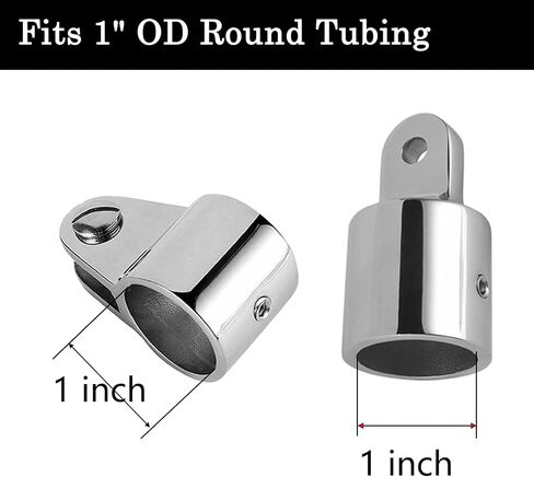 Bimini Top Hardware, 2 Pair Deck Hinge with Quick Release Pin and Eye End Cap, Boat Fittings Fits 7/8'' OD 316 Stainless Steel Heavy Dudy Parts for Canopy in Saudi Arabia