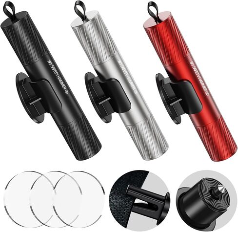 Window Breaker Seatbelt Cutter, Life Hammer Car Escape Tool and Seatbelt Cutter, Tungsten Steel Head Car Window Breaker Tool Under Water, Safehammer Seat Belt Cutter and Glass Breaker for New Cars in Saudi Arabia