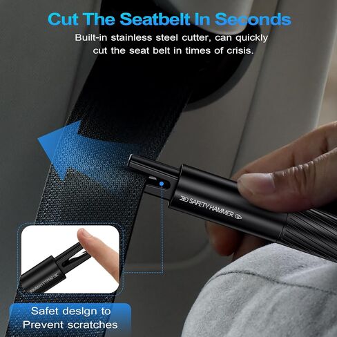 Window Breaker Seatbelt Cutter, Life Hammer Car Escape Tool and Seatbelt Cutter, Tungsten Steel Head Car Window Breaker Tool Under Water, Safehammer Seat Belt Cutter and Glass Breaker for New Cars in Saudi Arabia