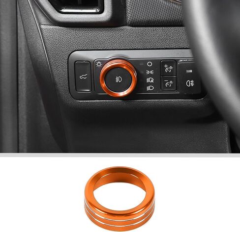 JWWY Headlight Headlamp Switch Knob Cover Trim Fit for 2021 2022 2023 2024 Ford F150,Bronco,Bronco Sport Interior Accessories,Aluminum Alloy Red in Saudi Arabia