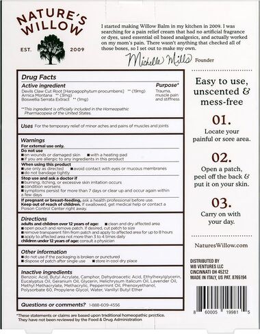 بقع تخفيف الصفصاف الطبيعة-الحل الموضعي السريع المفعول ، والموضعية للنبات للمساعدة في تعدد العضلات والمفاصل | 6 بقع لكل عبوة | 1 حزمة in Kuwait