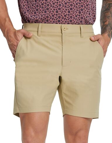 MICHEL ROUEN Golf Shorts Men 7" Solid 8 Pockets Lightweight Water-Resistant Flat Front Flex Stretch Casual Mens Dress Shorts in Saudi Arabia