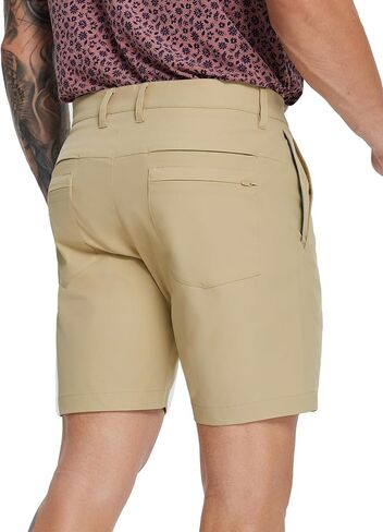 MICHEL ROUEN Golf Shorts Men 7" Solid 8 Pockets Lightweight Water-Resistant Flat Front Flex Stretch Casual Mens Dress Shorts in Saudi Arabia