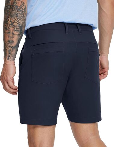 MICHEL ROUEN Golf Shorts Men 7" Solid 8 Pockets Lightweight Water-Resistant Flat Front Flex Stretch Casual Mens Dress Shorts in Saudi Arabia