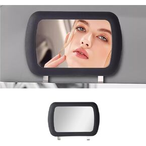 Car Sun Visor Vanity Mirror, Clip-on Automotive Makeup Sun-Shading, Vehicle Sun Visor Cosmetic Vanity Mirror for Women Girls, Universal Interior Car Accessories (Black)