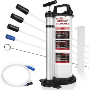 BILITOOLS 9L Vacuum Oil Pump Extractor Manual Automotive Oil Change Tool Large Capacity 2.4 Gallon Hand Pressure Engine Dipstick Fluid Extractor for Boat Marine Jetski ect.