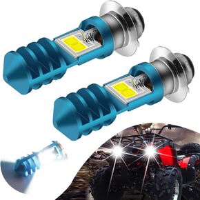 H6M LED LED Bulb AC/DC 12-48V P15D HI-LO BEAM WHITE 6000K LED LED PORTORCED BLOT لـ YA MAHA ATV yf z yf m raptor grizzly KO DIAK Motorcy Procter Scooter-2 (Blue Shell)