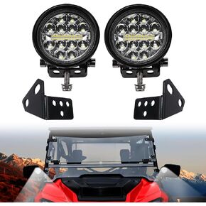 مصابيح قرنة LED LED A-Pillar لـ Honda Pioneer 1000-3 1000-5 1000-6 2016-2025 ، أضواء أمامية مساعدة مع أضواء قيادة أقواس متزايدة LED LED SPOT Work Light Slight Wright Flight ، 2pcs
