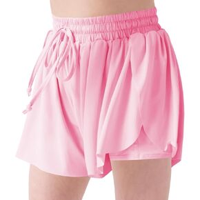 Letaotao Girls Shorts Shorts Child Gym تشغيل شورتات راكب الدراجة النارية للمراهقين مع تشغيل البطانة 2 في 1 ، نشط