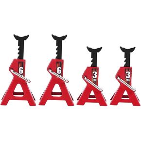 4PCS RC SCARE SCALE MACK ، 1/10 RC Scale Toy Decoration Metal Jack Stand High Simulation 6 Ton 3 Ton Toy Cars Stands RC Crawler Car Model for D90 Axial Wraith SCX10