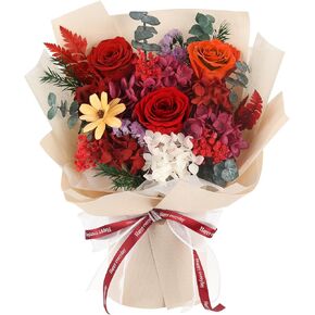 Flowers for Delivery Prime Preserved Flowers Bouquet That Last 3-5 Years Real Forever Purple Rose Bouquet Mothers Day Gifts for Mom Christmas Anniversary Birthday Gift for Her Women Wife Girlfriend