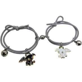مطابقة الأساور للأزواج Dragon Charm سوار مغناطيسي مجموعة عشاق صديق صديقها هدية